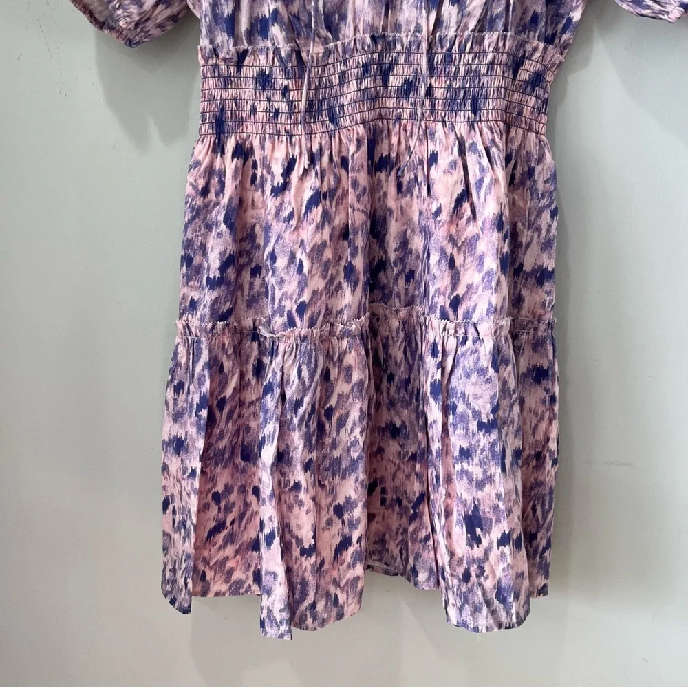 NEW $238 Rails Fiorella Cotton Ikat-Inspired Mini dress Medium Pink Geometric - Picture 6 of 14